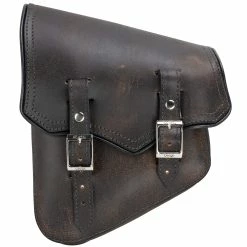 LaRosa Design Solo Saddlebag Left Side - Black Rustic - For Rigid & Softail Motorcycles