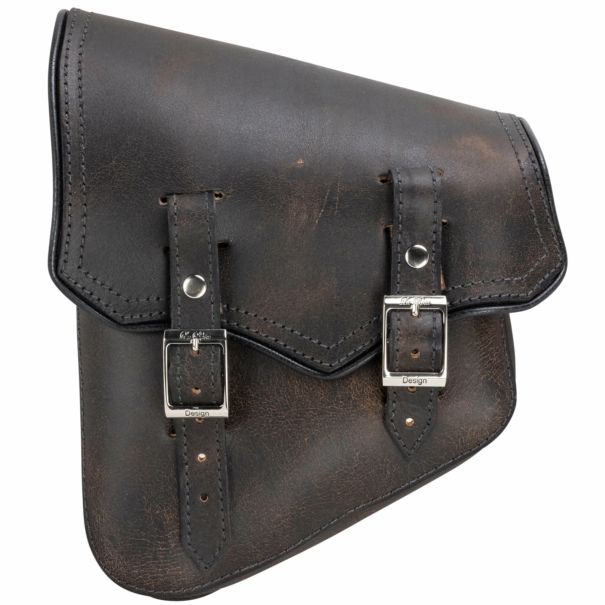 LaRosa Design Solo Saddlebag Left Side - Black Rustic - For Rigid & Softail Motorcycles 1 LaRosa Design Solo Saddlebag Left Side - Black Rustic - For Rigid & Softail Motorcycles