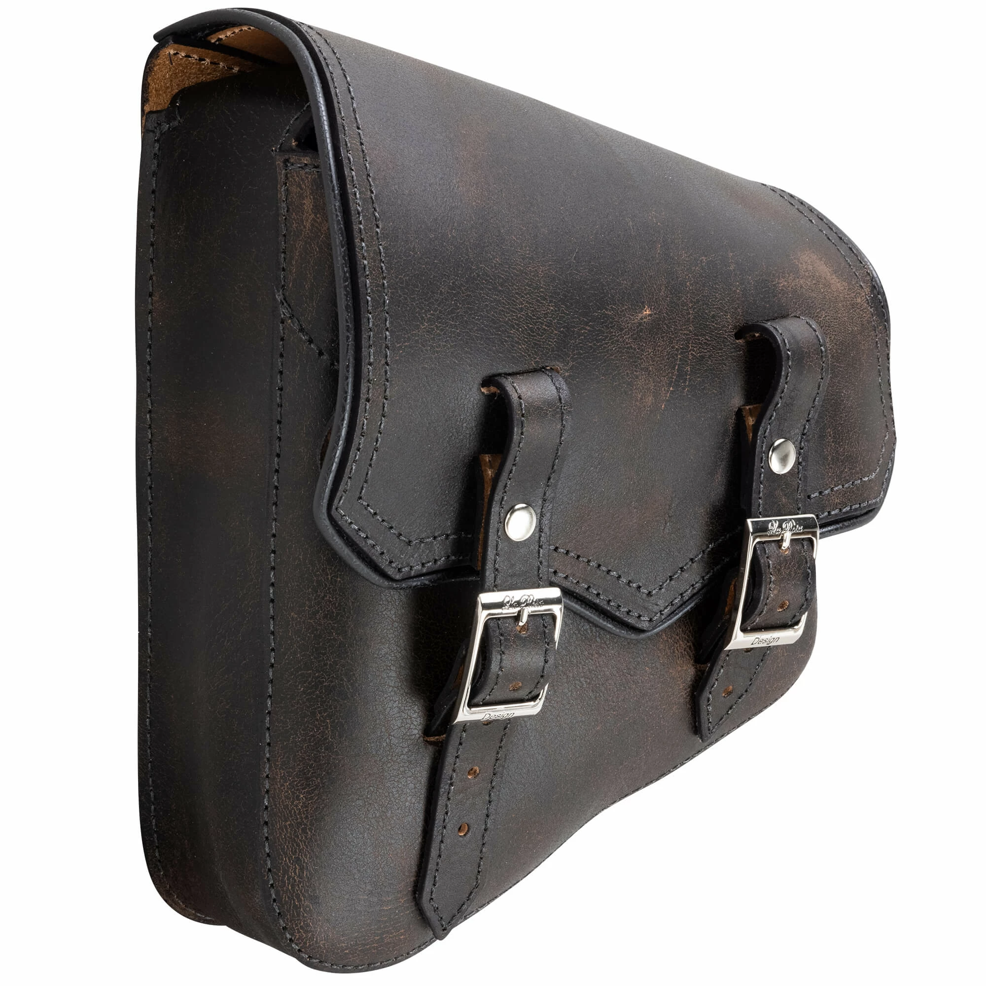 LaRosa Design Solo Saddlebag Left Side - Black Rustic - For Rigid & Softail Motorcycles 2 LaRosa Design Solo Saddlebag Left Side - Black Rustic - For Rigid & Softail Motorcycles - Image 2
