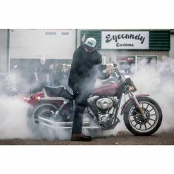 Trucker Hat With Embroidered Lowbrow Customs Logo Patch -Biltwell Shop 004077 LowbrowCustomsTruckerHatwithEmbroideredLowbrowCustomsLogoPatch web1