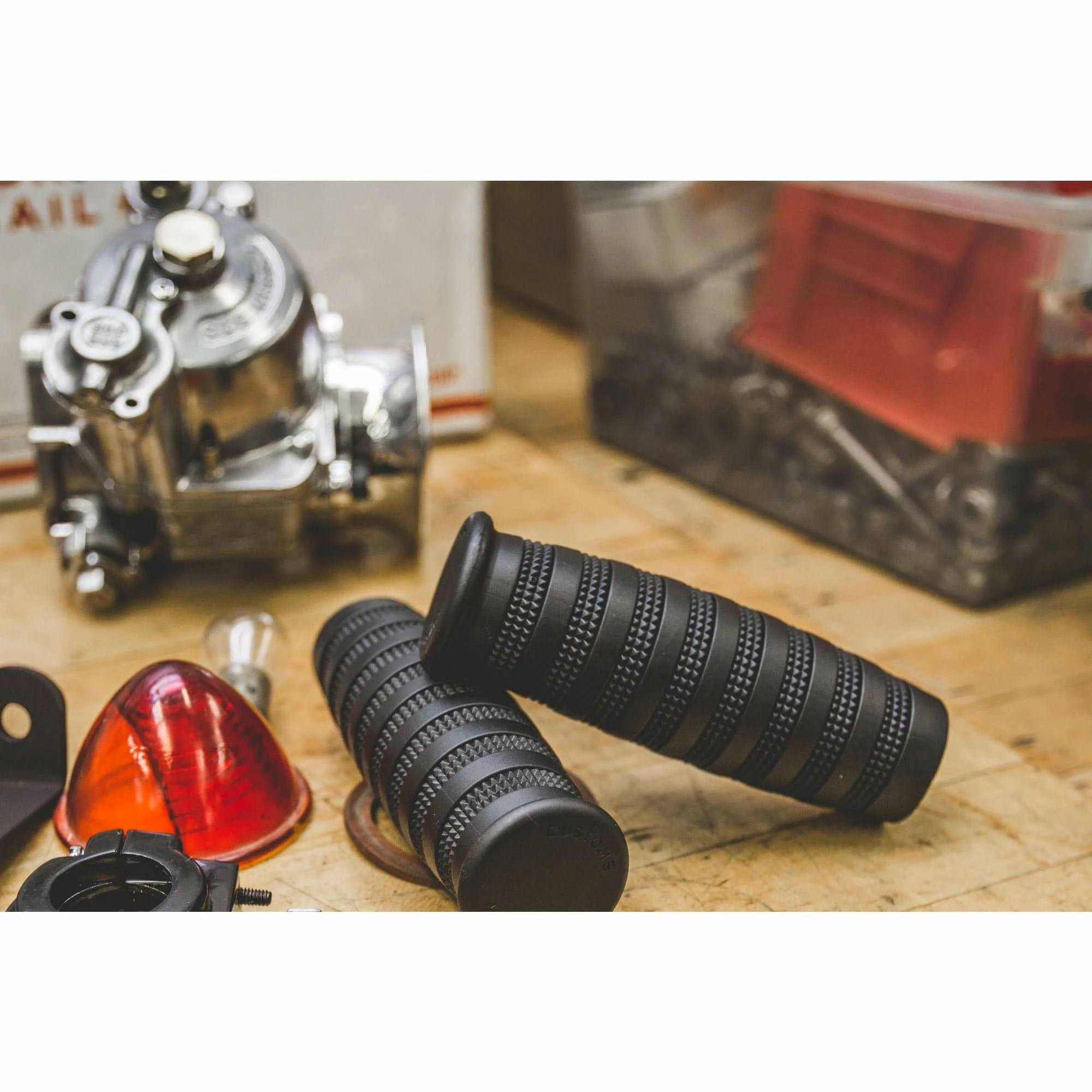 Lowbrow Customs Knurled Grips - Black - 7/8 Inch 4 Lowbrow Customs Knurled Grips - Black - 7/8 Inch - Image 4