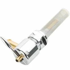 Cycle Standard 22mm Petcock Round Body Chrome Harley-Davidson Style - Left Side Position