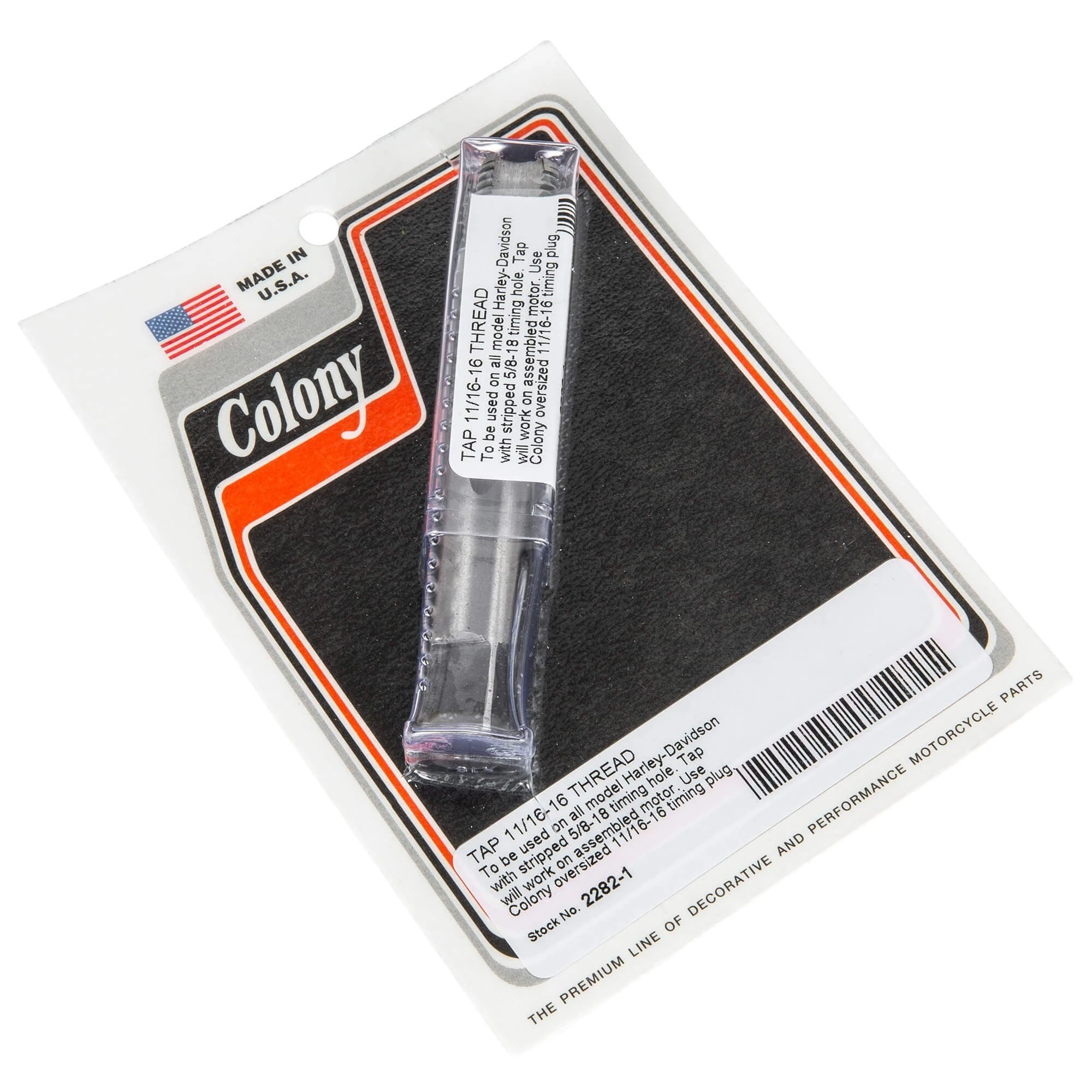 Colony #2282-1 Tap 11/16-16 Thread For Harley With Stripped 5/8-18 Timing Hole 1 Colony #2282-1 Tap 11/16-16 Thread For Harley With Stripped 5/8-18 Timing Hole