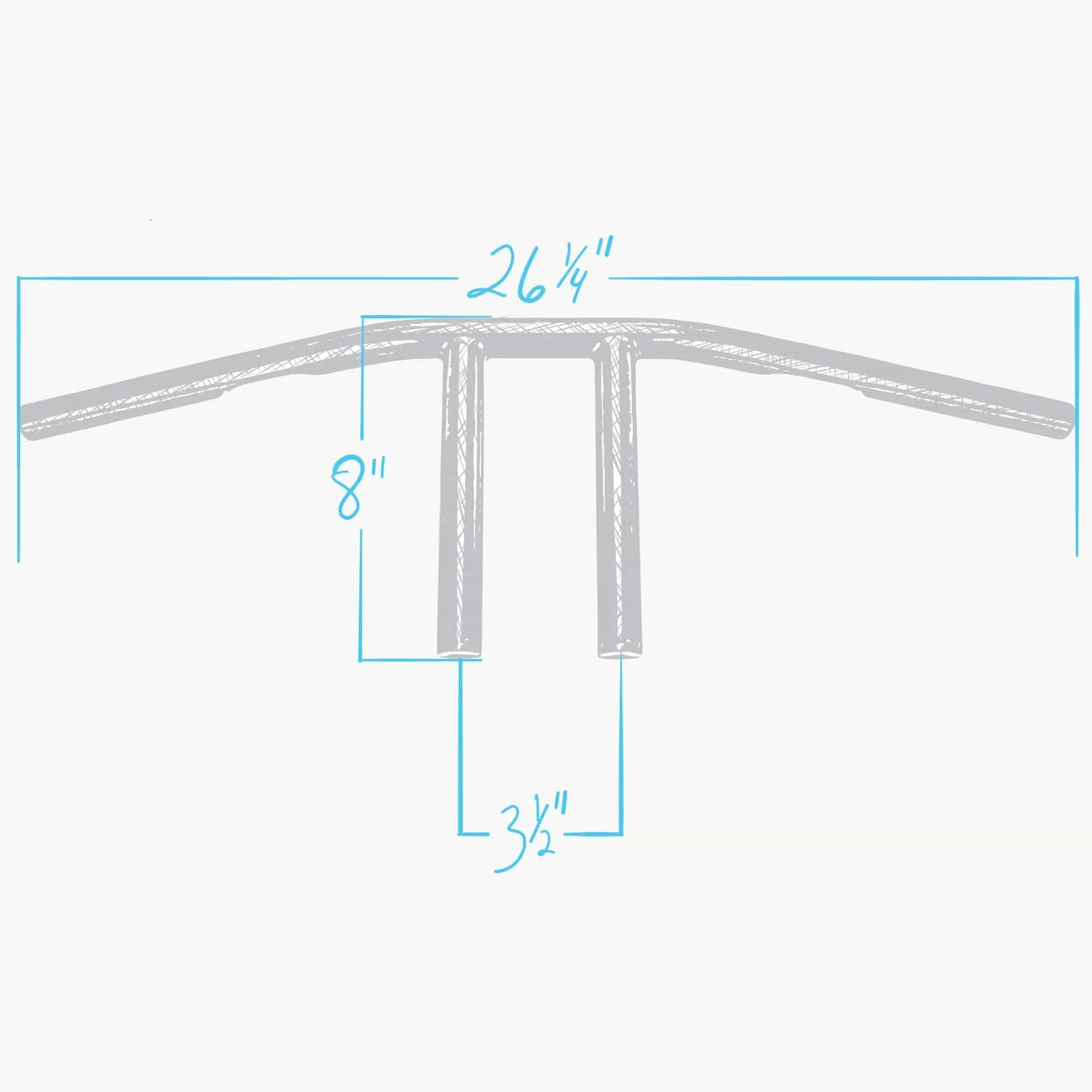 Lowbrow Customs T-Bars Handlebars - 8 Inch Rise - 1 Inch - Chrome 3 Lowbrow Customs T-Bars Handlebars - 8 Inch Rise - 1 Inch - Chrome - Image 3