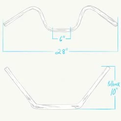 Cycle Standard Mini Ape Hanger Handlebars - 1 Inch - 9 Inch Rise - Chrome -Biltwell Shop 009250 009251 cycle standard mini apehanger handlebars 9in rise specs