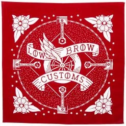 Lowbrow Customs Winged Wheel Banner Bandanna - Made In The USA