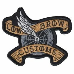 Lowbrow Customs Winged Wheel Banner Patch