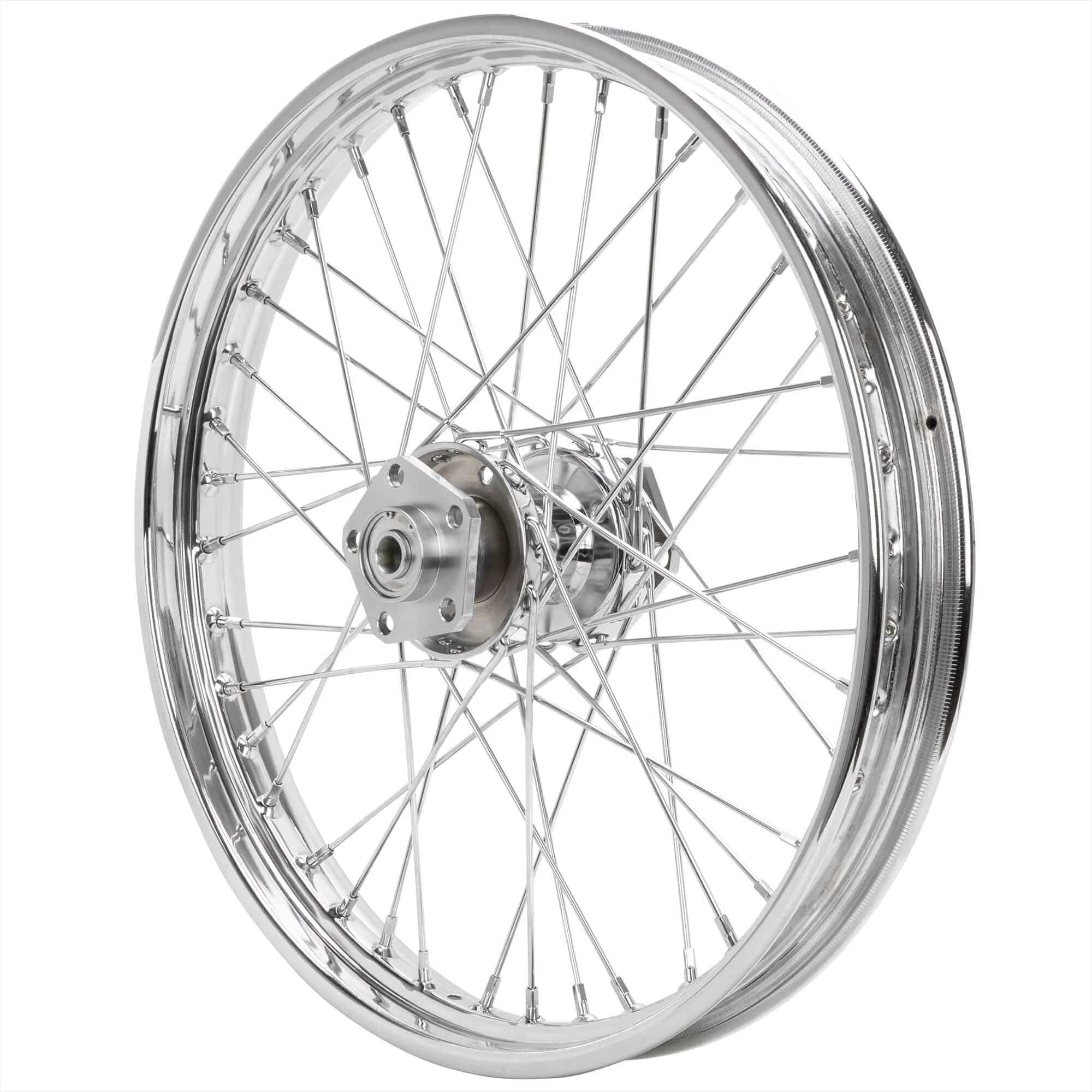 Mid-USA 21 X 2.15 Chrome Complete Front Wheel Fits Harley-Davidson FL Shovelheads 1973-1984