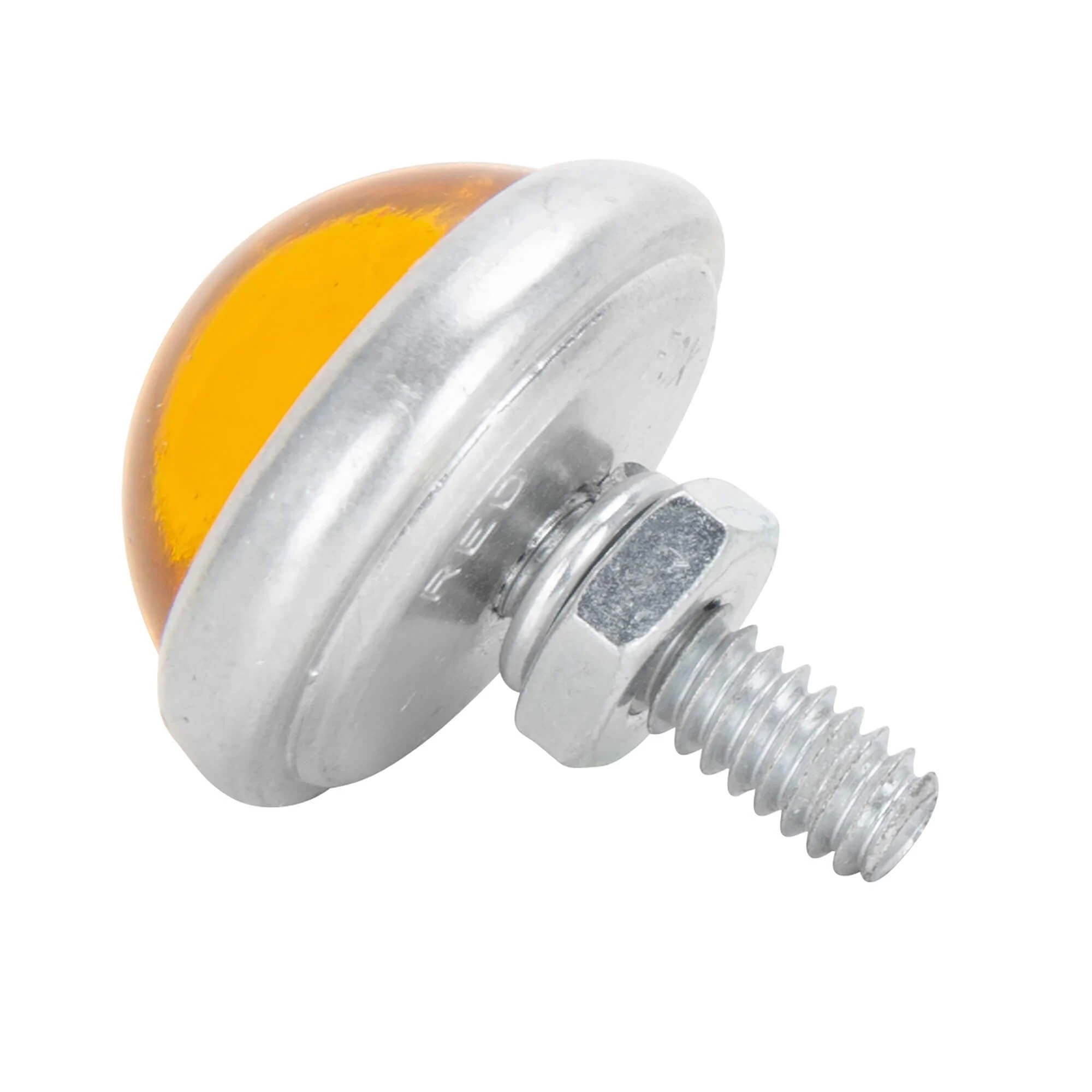 Red Fox Enterprises Glass License Plate Round Reflector - Amber 2 Red Fox Enterprises Glass License Plate Round Reflector - Amber - Image 2