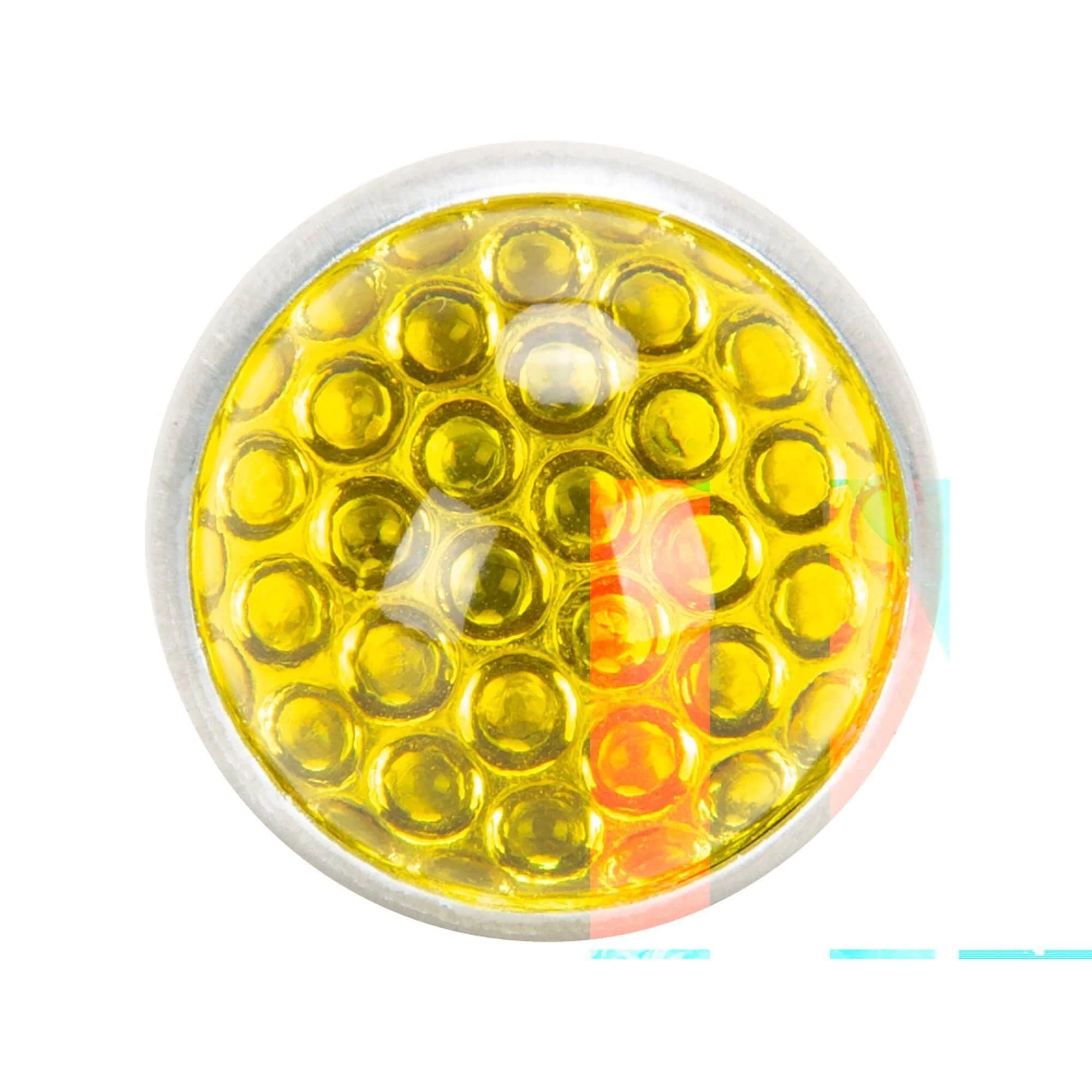 Red Fox Enterprises Glass License Plate Round Reflector - Yellow 3 Red Fox Enterprises Glass License Plate Round Reflector - Yellow - Image 3
