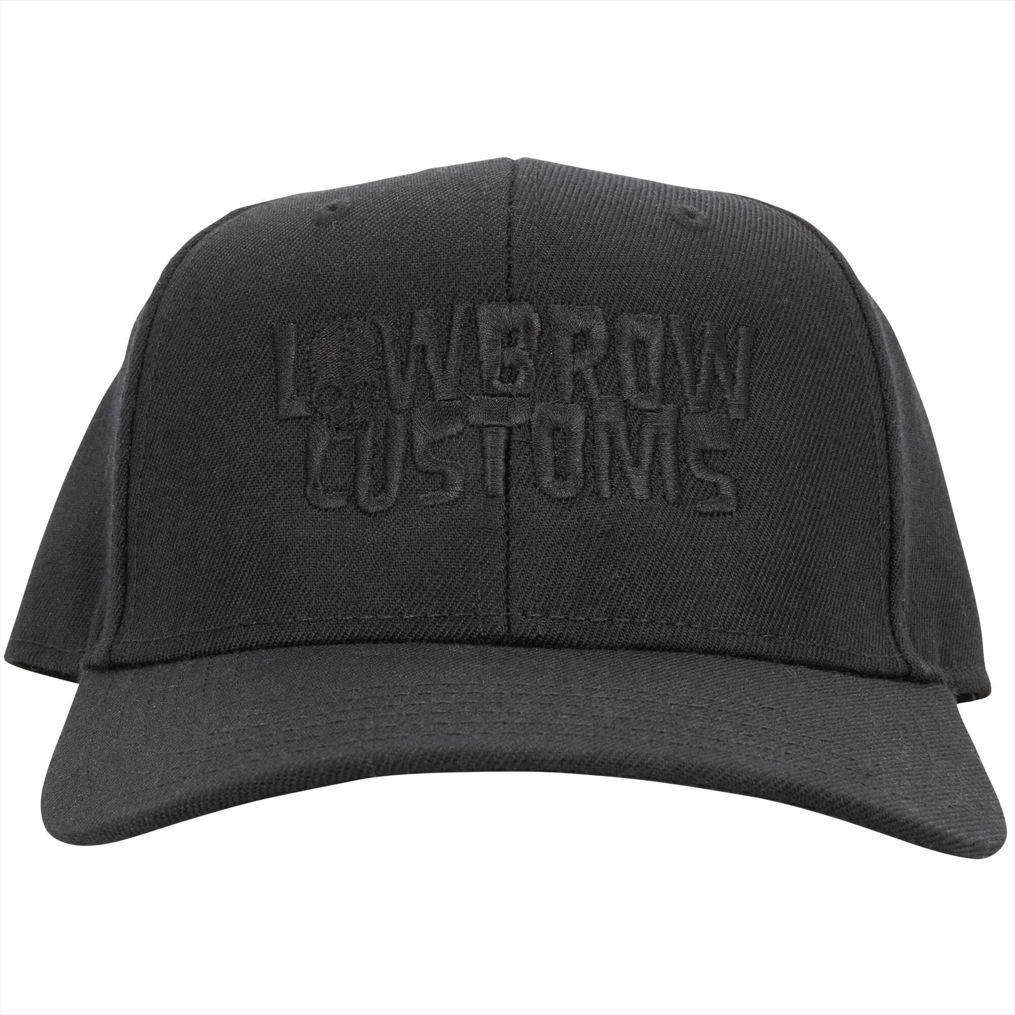 Lowbrow Customs Blackout Embroidered Snapback Hat 3 Lowbrow Customs Blackout Embroidered Snapback Hat - Image 3
