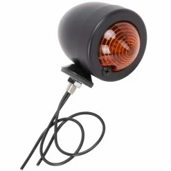 Cycle Standard Bullet Turn Signal - Amber Lens - Black