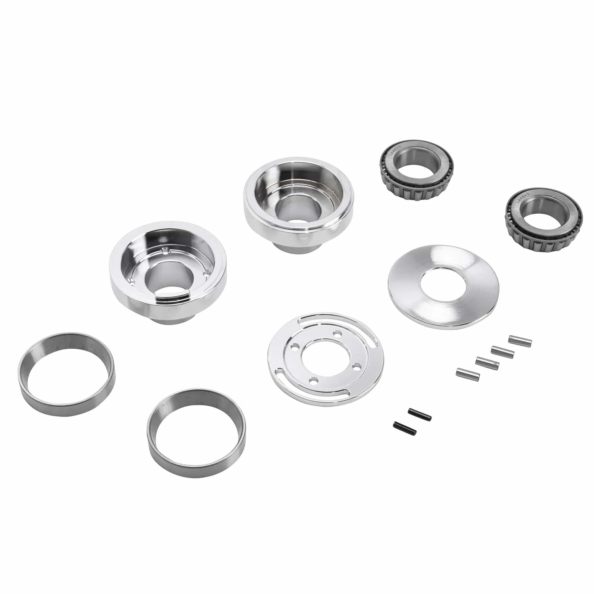 V-Twin Manufacturing Chrome Neck Cup Hidden Fork Stop Kit 1949-1987 Harley-Davidson Big Twins 2 V-Twin Manufacturing Chrome Neck Cup Hidden Fork Stop Kit 1949-1987 Harley-Davidson Big Twins - Image 2