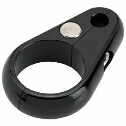 Lowbrow Customs Throttle Cable Handlebar Clamp - Black - For 1 Inch Handlebars / Frame Tubing