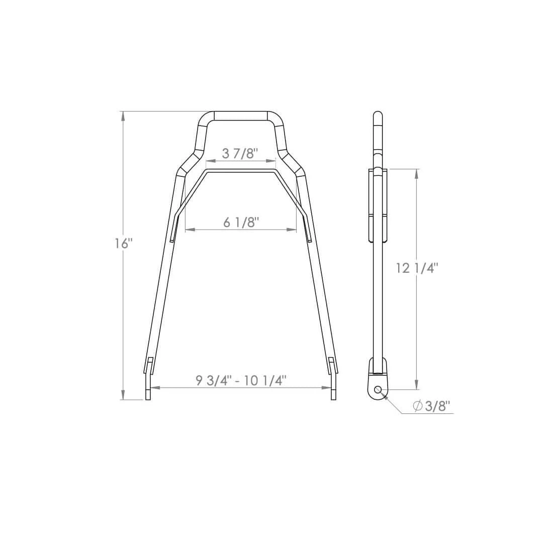 Gasbox Chrome Shorty Grab Bar - Flat Fender 3 Gasbox Chrome Shorty Grab Bar - Flat Fender - Image 3