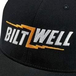 Biltwell Bolts 2 Snap Back Hat - Black -Biltwell Shop 012238 Biltwell Snap Back Hat Bolts 2 Black White Orange 4