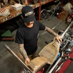 Biltwell Bolts 2 Snap Back Hat - Black -Biltwell Shop 012238 Biltwell Snap Back Hat Bolts 2 Black White Orange 8