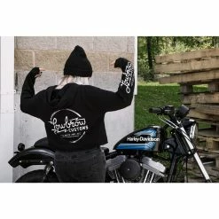 Lowbrow Customs Parts And Accessories Womens Cropped Hooded Sweatshirt -Biltwell Shop 012320 Lowbrow Customs PartsandAccessoriesWomensCroppedHoodedSweatshirt 4