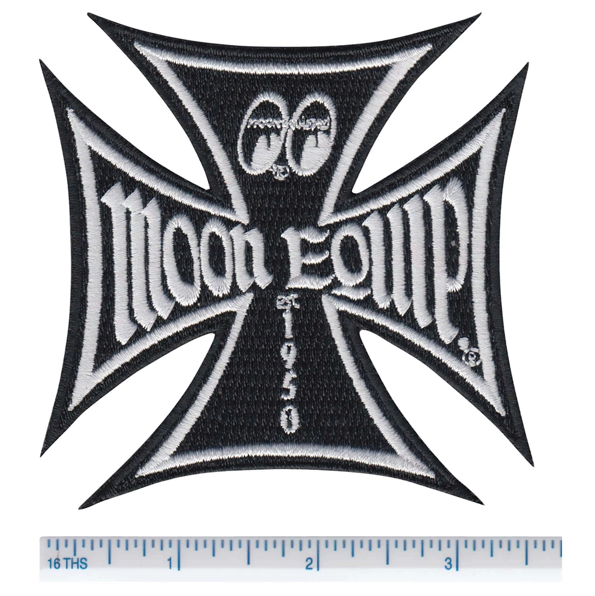 Mooneyes Maltese Iron Cross Patch - Black 2 Mooneyes Maltese Iron Cross Patch - Black - Image 2