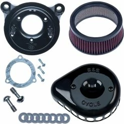 S&S Cycle Mini Teardrop Stealth Air Cleaner - Black - 2008-17 Harley-Davidson Throttle By Wire Models