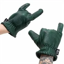 Axel Co. Green Waxed Cowhide Gloves 14 Axel Co. Green Waxed Cowhide Gloves -Biltwell Shop 012468 Axel Co GreenWaxedCowhideGloves 2