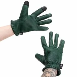 Axel Co. Green Waxed Cowhide Gloves 15 Axel Co. Green Waxed Cowhide Gloves -Biltwell Shop 012468 Axel Co GreenWaxedCowhideGloves 3