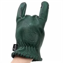 Axel Co. Green Waxed Cowhide Gloves 17 Axel Co. Green Waxed Cowhide Gloves -Biltwell Shop 012468 Axel Co GreenWaxedCowhideGloves 5
