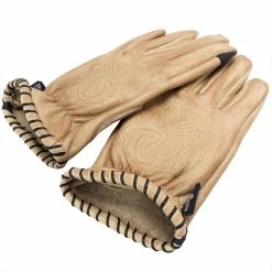 Axel Co. Tan Waxed Cowhide Gloves -Biltwell Shop 012469 Axel Co TanWaxedCowhideGloves 3