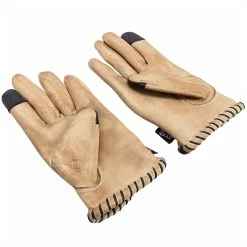 Axel Co. Tan Waxed Cowhide Gloves -Biltwell Shop 012469 Axel Co TanWaxedCowhideGloves 4