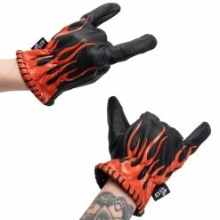 Axel Co. Flame Cowhide Gloves 15 Axel Co. Flame Cowhide Gloves -Biltwell Shop 012470 Axel Co FlameCowhideGloves 5