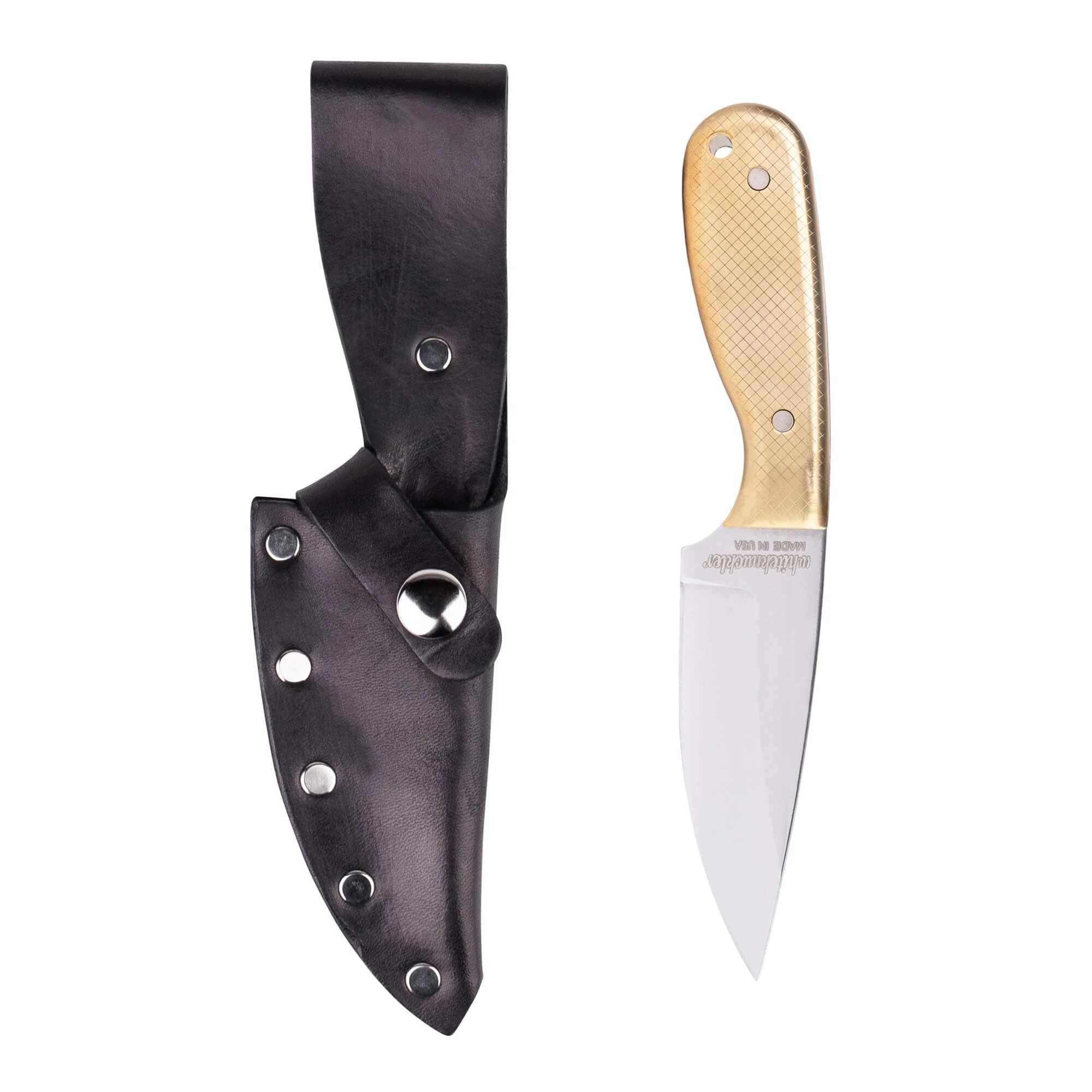 Whiteknuckler Brand 10 Oz Checkered Doubloon - Model 3 Knife - Right Hand - Black Sheath 1 Whiteknuckler Brand 10 Oz Checkered Doubloon - Model 3 Knife - Right Hand - Black Sheath