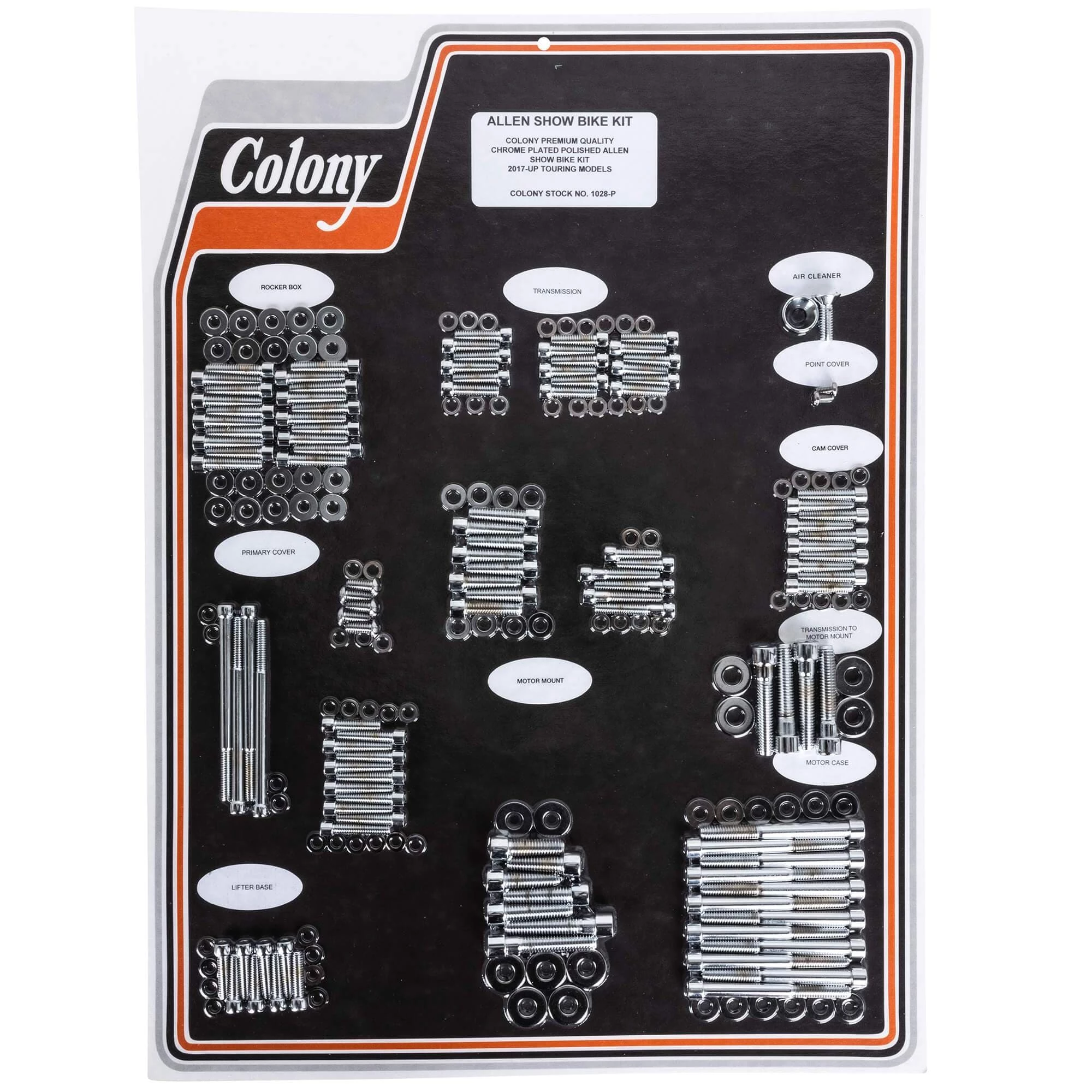 Colony #1028-P Complete Show Bike Kit Chrome Polished Allen 2017-Up Harley-Davidson Touring Models 1 Colony #1028-P Complete Show Bike Kit Chrome Polished Allen 2017-Up Harley-Davidson Touring Models