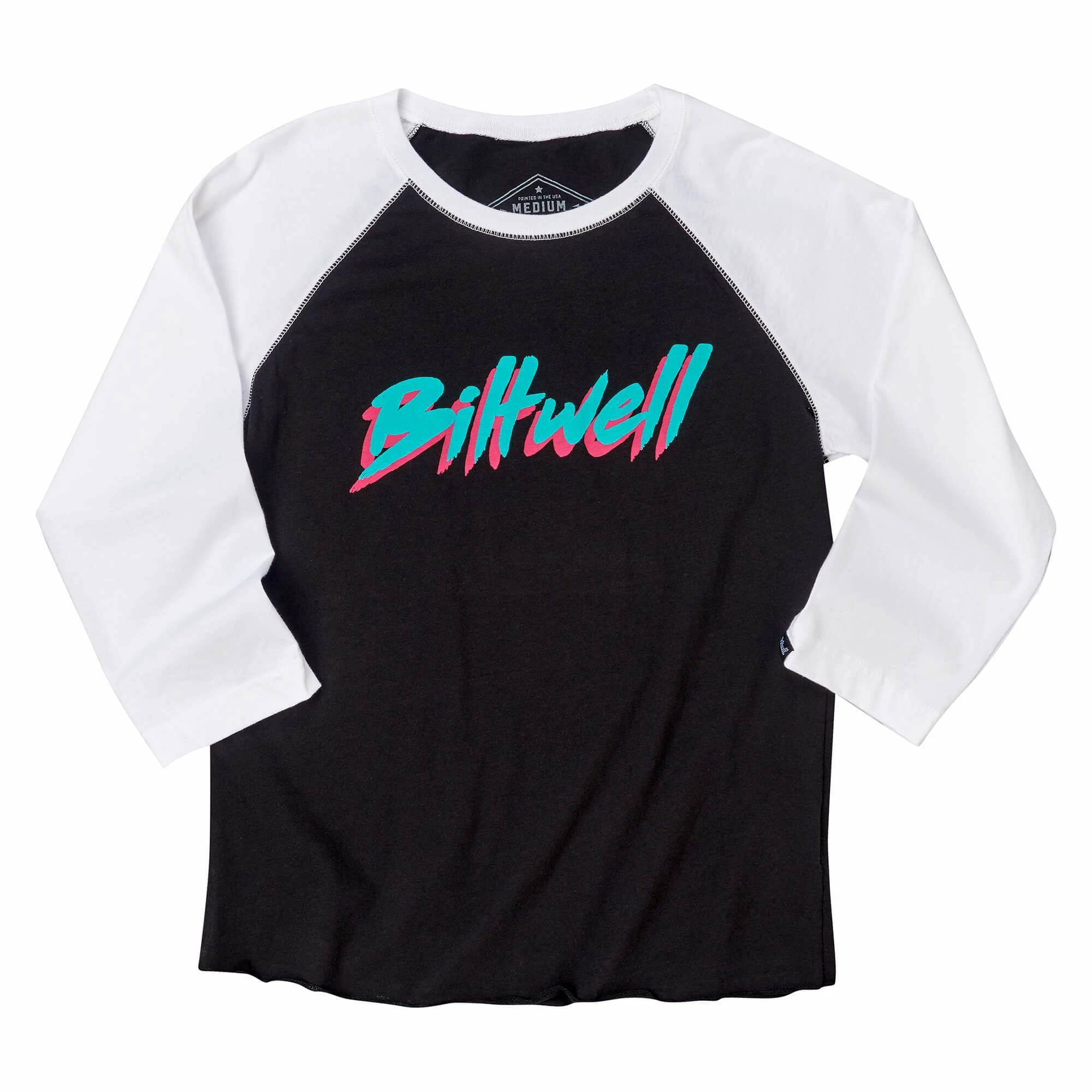 Biltwell Women's 1985 Raglan - Black/White 1 Biltwell Women's 1985 Raglan - Black/White