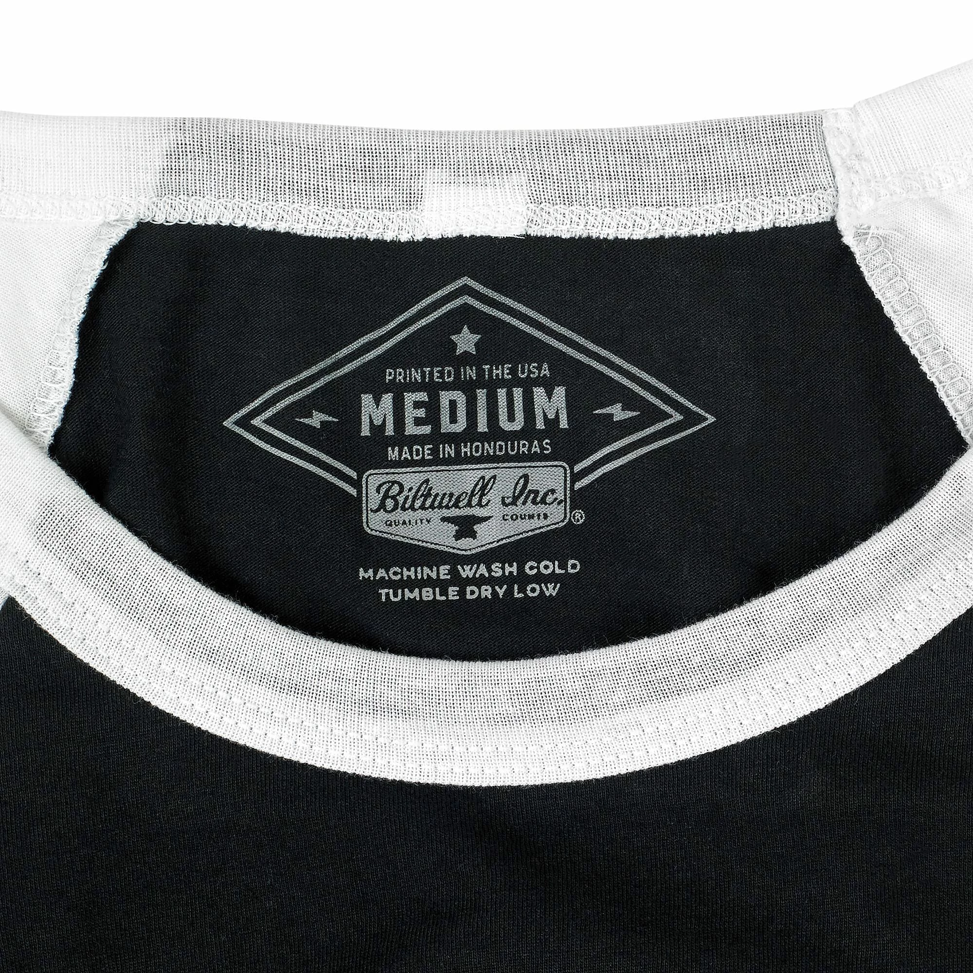 Biltwell Women's 1985 Raglan - Black/White 3 Biltwell Women's 1985 Raglan - Black/White - Image 3