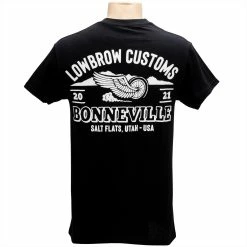 Lowbrow Customs Bonneville Salt Flats 2021 Racing Support T-Shirt - Black