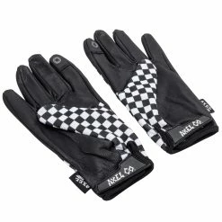 Axel Co. Black & White Checkers Mesh Top Gloves -Biltwell Shop 012947 Axel Co Black WhiteCheckersMeshTopGloves 4