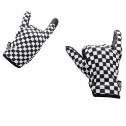 Axel Co. Black & White Checkers Mesh Top Gloves -Biltwell Shop 012947 Axel Co Black WhiteCheckersMeshTopGloves 5