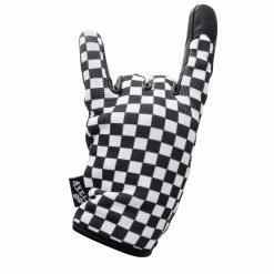 Axel Co. Black & White Checkers Mesh Top Gloves -Biltwell Shop 012947 Axel Co Black WhiteCheckersMeshTopGloves 7