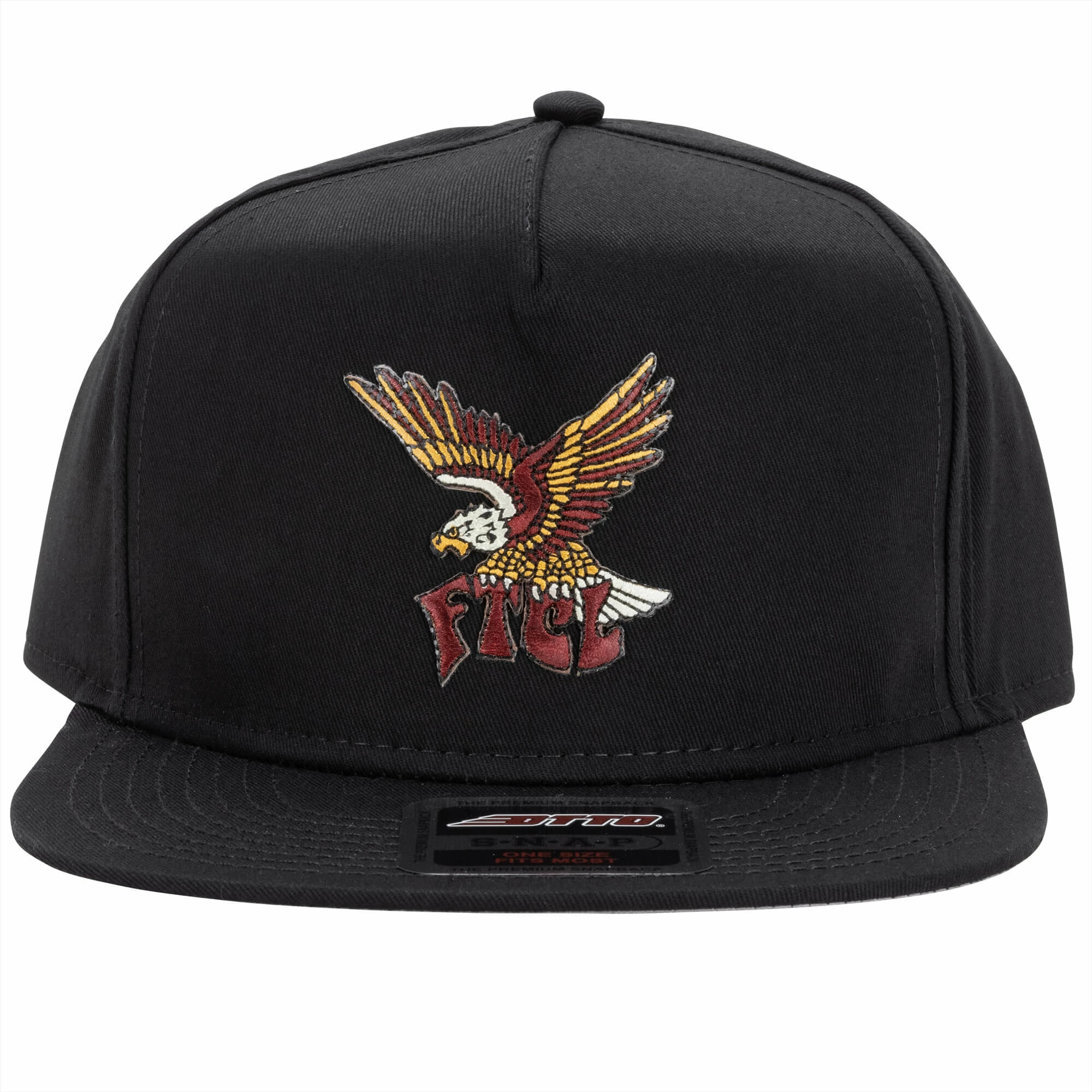 Forever The Chaos Life Pizza Eagle Snapback Hat - Black 2 Forever The Chaos Life Pizza Eagle Snapback Hat - Black - Image 2