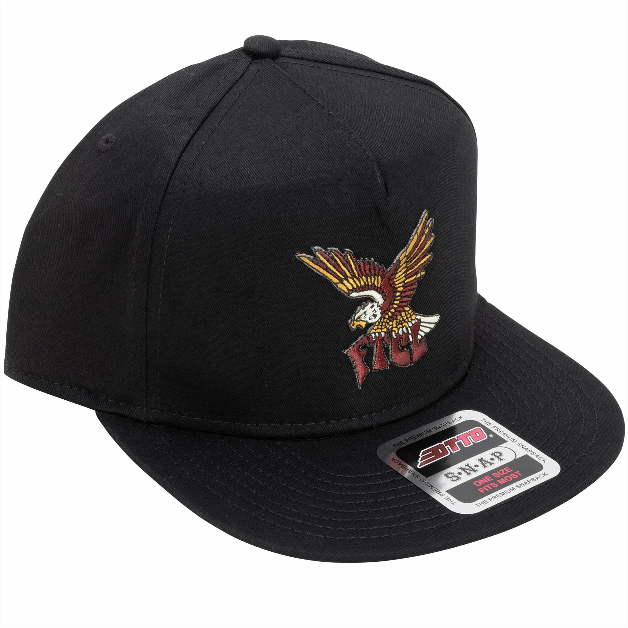Forever The Chaos Life Pizza Eagle Snapback Hat - Black 4 Forever The Chaos Life Pizza Eagle Snapback Hat - Black - Image 4