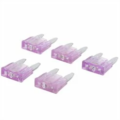 Alternative view of Cycle Standard Blade Type LED Detector Mini Fuse 5-Pack - Violet 3 Amp