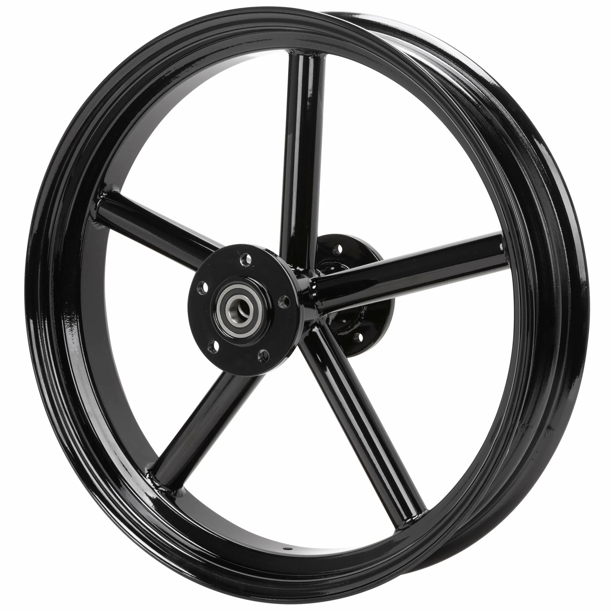 Led Sled Customs Round Spoke Invader 18 X 3.5 Dual Flange Rear Wheel - Gloss Black 3 Led Sled Customs Round Spoke Invader 18 X 3.5 Dual Flange Rear Wheel - Gloss Black - Image 3