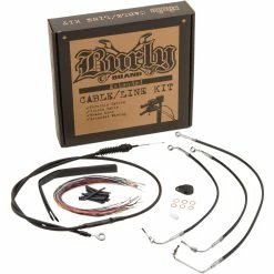 Burly Brand Complete Handlebar Cable/Brake Line Kit For 15" Ape Hanger Handlebars 17-20 FLHT/FLHX W/o ABS
