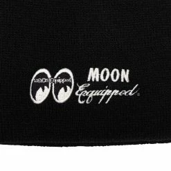 Mooneyes MOON Equipped Embroidered Short Beanie - Black -Biltwell Shop 013534 Mooneyes MOONEquippedEmbroideredShortBeanie Black 4