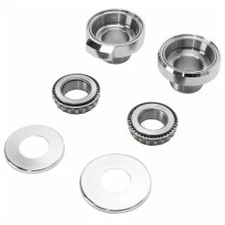V-Twin Manufacturing Chrome Fork Neck Cup Kit With Fork Stops For Harley-Davidson Big Twins -Biltwell Shop 013768 V Twin ChromeForkNeckCupKitwithForkStopsforHarley DavidsonBigTwins 1