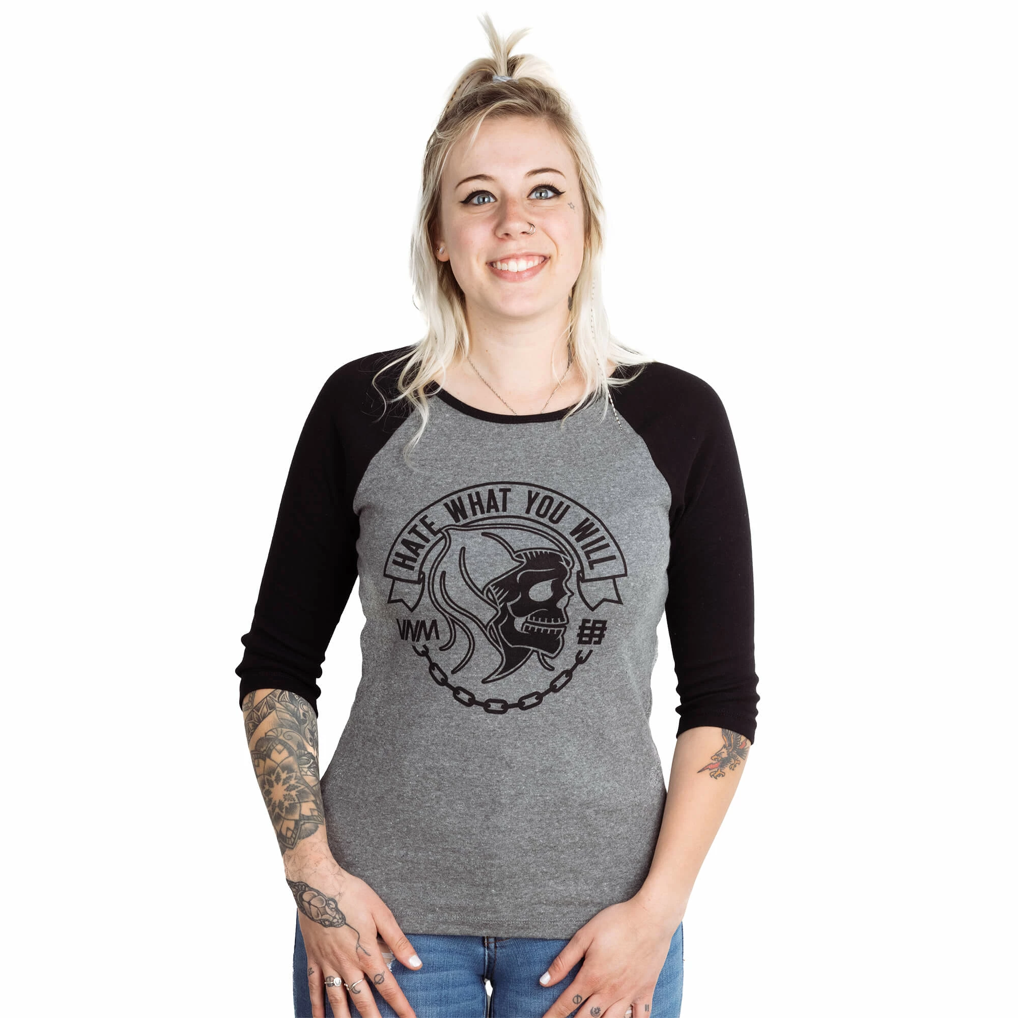 VNM Women's Hate What You Will Raglan T-Shirt 3 VNM Women's Hate What You Will Raglan T-Shirt - Image 3