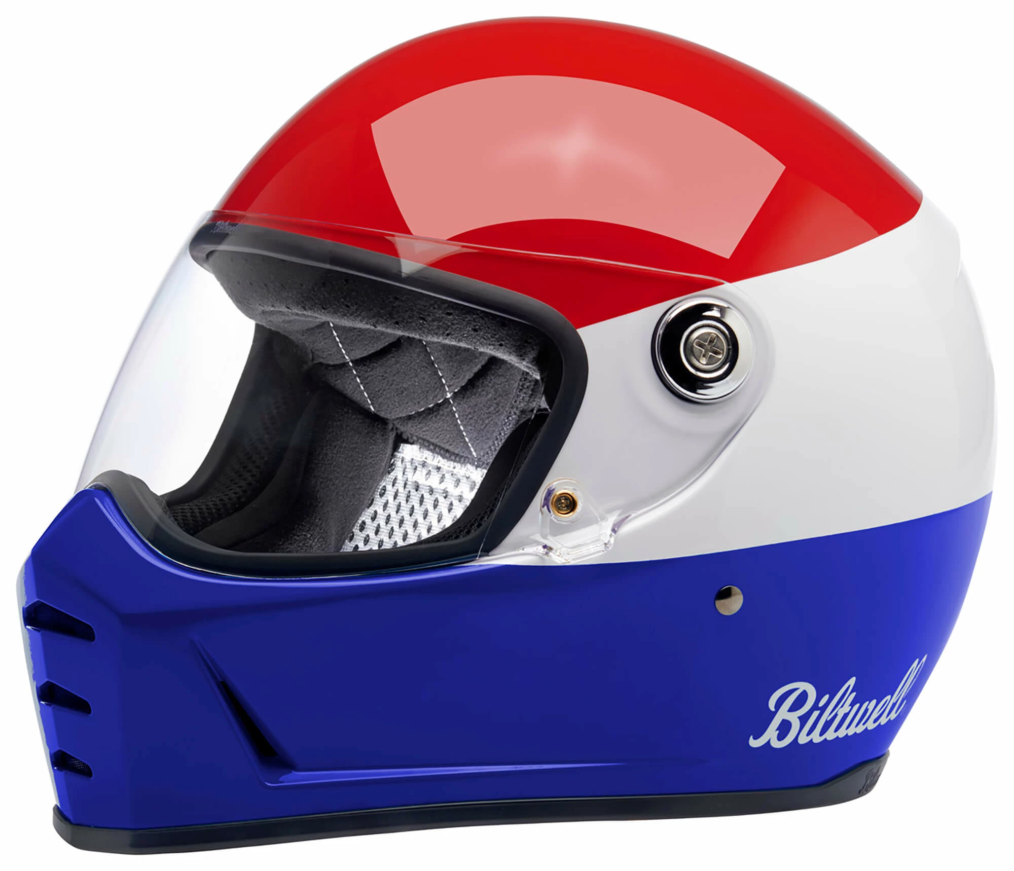 Biltwell Lane Splitter DOT/ECE Approved Full Face Helmet - Podium Gloss Red/White/Blue 1 Biltwell Lane Splitter DOT/ECE Approved Full Face Helmet - Podium Gloss Red/White/Blue