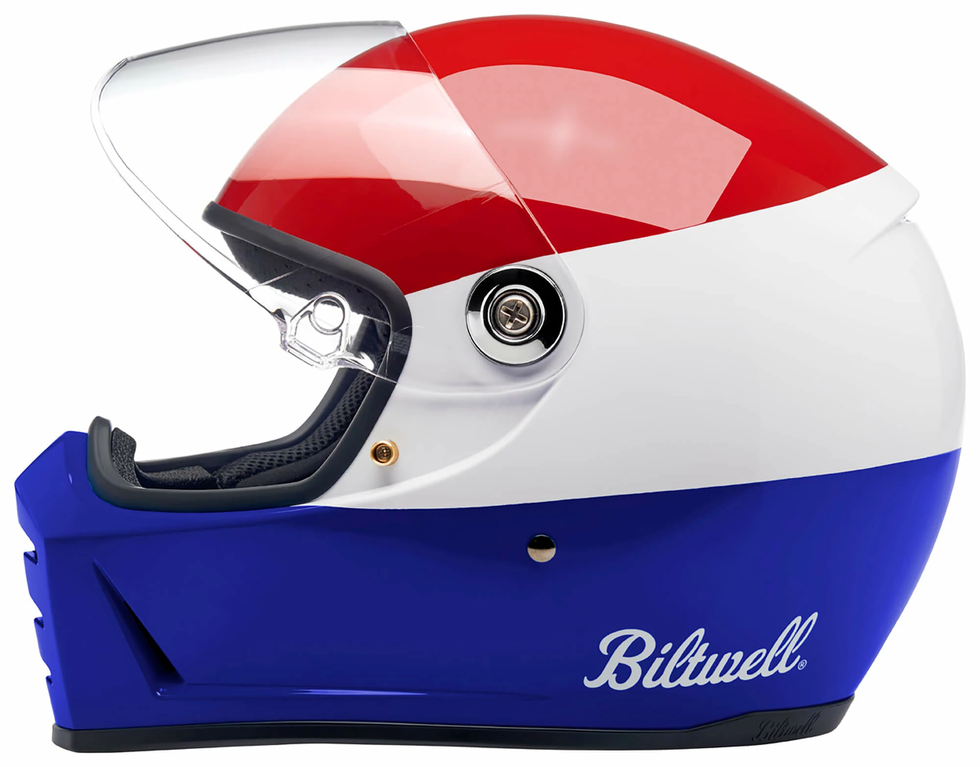 Biltwell Lane Splitter DOT/ECE Approved Full Face Helmet - Podium Gloss Red/White/Blue 6 Biltwell Lane Splitter DOT/ECE Approved Full Face Helmet - Podium Gloss Red/White/Blue - Image 6