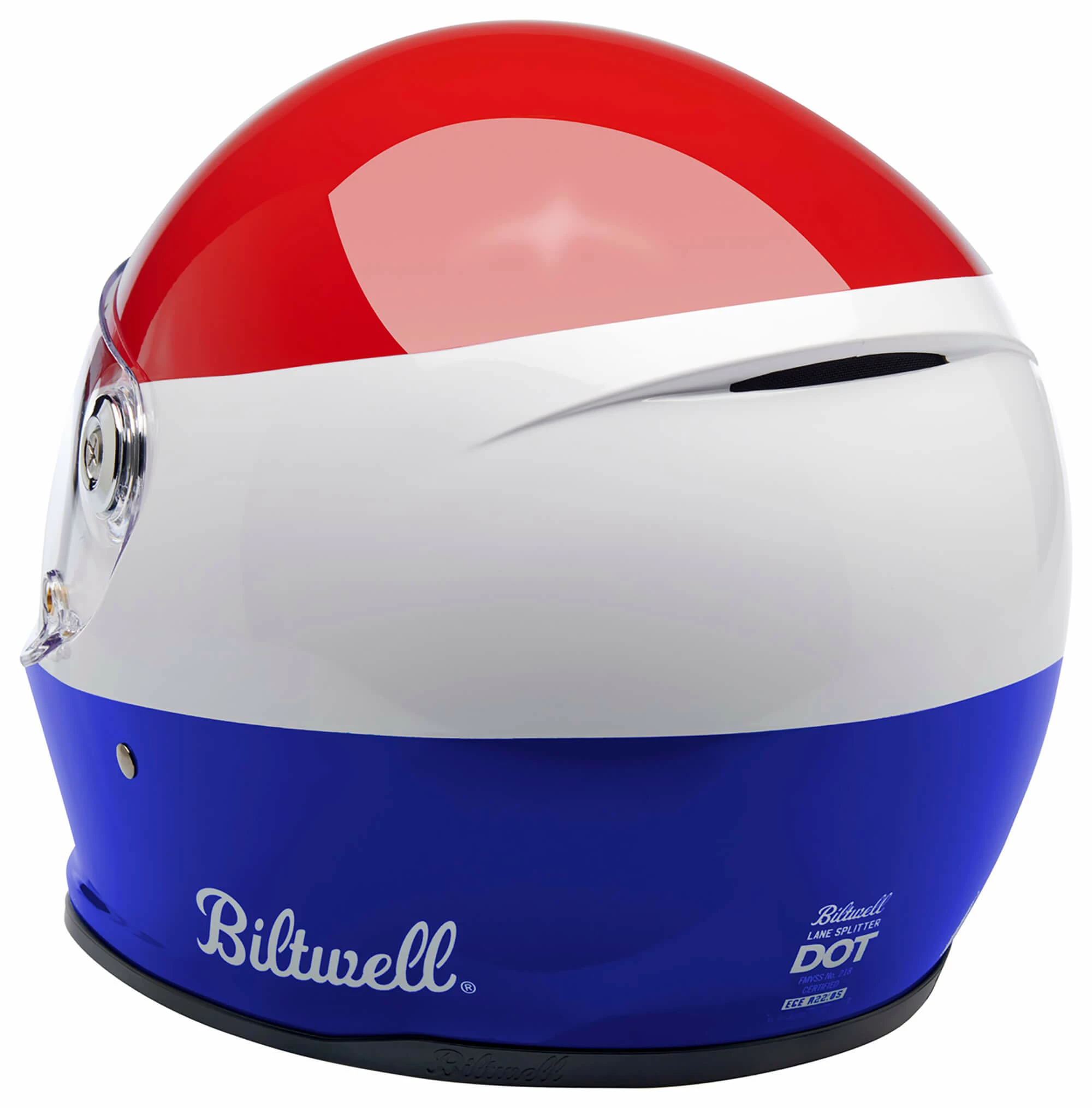 Biltwell Lane Splitter DOT/ECE Approved Full Face Helmet - Podium Gloss Red/White/Blue 7 Biltwell Lane Splitter DOT/ECE Approved Full Face Helmet - Podium Gloss Red/White/Blue - Image 7