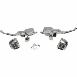 DRAG Specialties Brake/Hydraulic Clutch Controls Kit W/o Switches - Chrome - Dual Disc 1996-11 Harley-Davidson FXD/FXDWG 96-03 XL 96-07 FLHR 96-10 FXST/FLST
